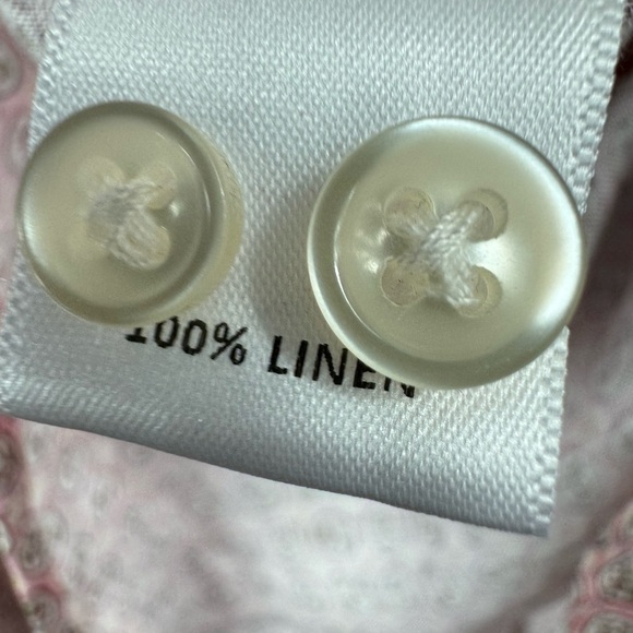 Daniel Cremieux Collection Size Large 100% Linen Canclini Dress Shirt Pink - Picture 6 of 8